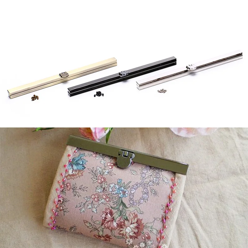 

Purse Wallet Frame Bar Edge Strip Clasp Metal Openable Edge Replacement 19cm