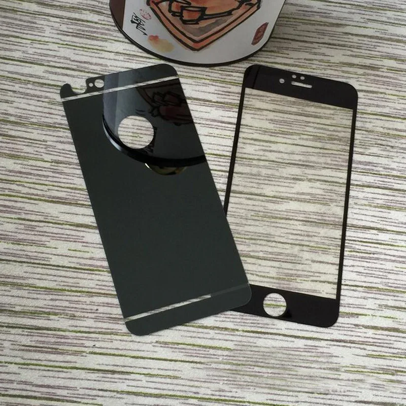 2 шт передняя+ Задняя панель с отверстием для логотипа 4/4S зеркальное закаленное стекло для iPhone 4 4S 6 7 8 Защитная цветная пластина Пленка чехол(без логотипа