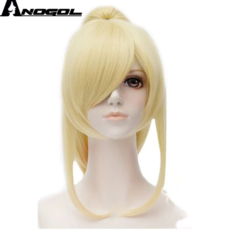 Skup Anogol długi prosty twój żart na prima aprilis Miyazono Kaori złoty blond klip kucyk peruka syntetyczna cosplay na Halloween
