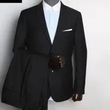 Мужские свадебные костюмы костюм лацкан с тупым углом строгий костюм; для жениха одежда жениха Для мужчин смокинг-пиджак, комплект из 2 предметов, костюм Terno