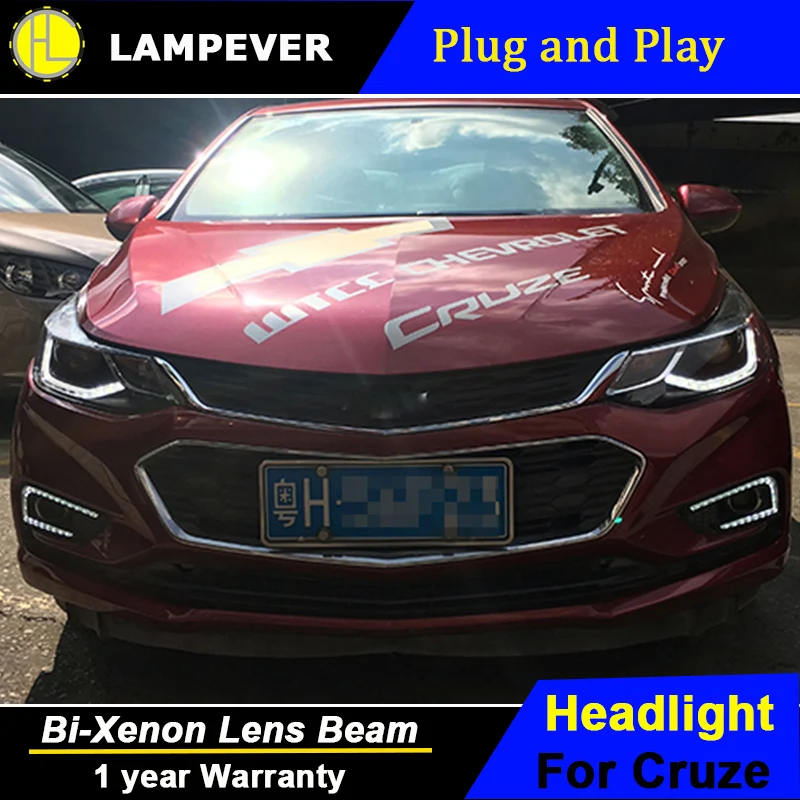 HLC Автомобильные фары для CHEVROLET CRUZE головной светильник s 2017 светодиодный налобный