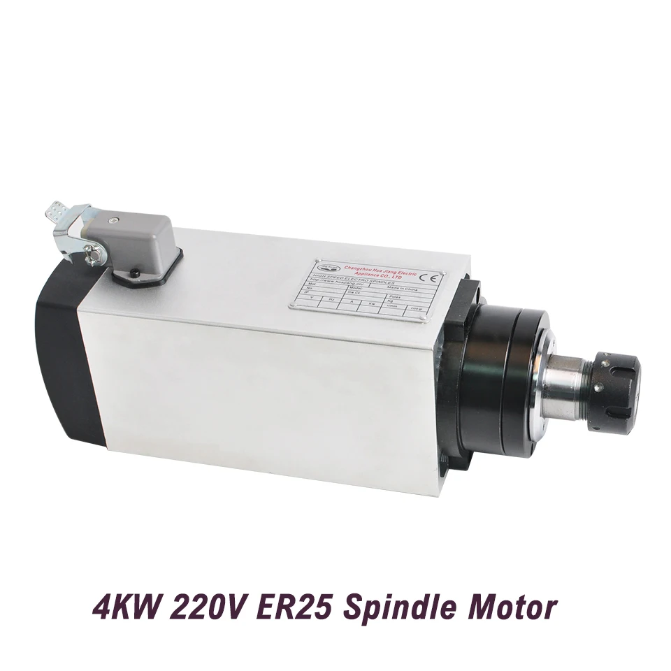 

4KW CNC Spindle ER25 Collet Milling Motor 220V Air Cooled Spindle 380V Router Bit Motor With 4 Bearings For Engraver Carving