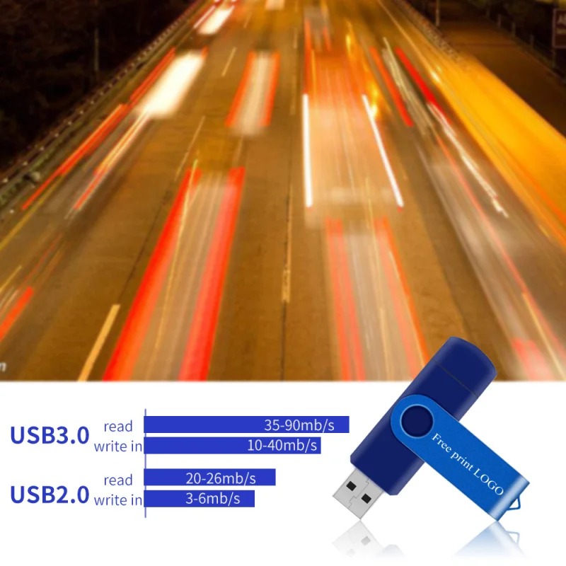 Usb Flash Drive 32gb 128gb Usb Stick 8gb 4gb Pen Drive 64gb Metal New OTG Pendrive 16gb For Phone/Tablet Memory Stick Free Logo