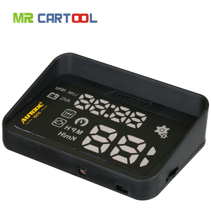 

Newest Car styling AUTOOL X210 Universal Car HUD head up display car speedometer Overspeed MPH/KM/h Alarm Speedometer 0-200Km