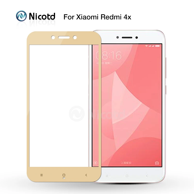 Nicotd для Xiaomi mi A1/5X MAX 2 mi X 2 9H 2.5D красочное полное покрытие закаленное стекло протектор экрана для Xiao mi Red mi 4X 4A max2