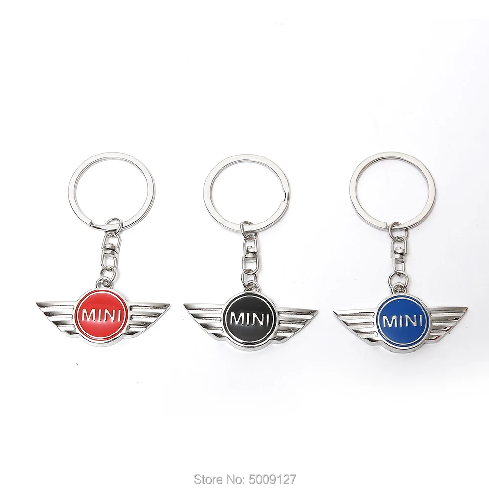 

1 Piece Fashion Key Chain Metal Car Logo Pendant Keychain Wing shape Keyring Keyfob Gift For Mini Typeface Creative Keyring