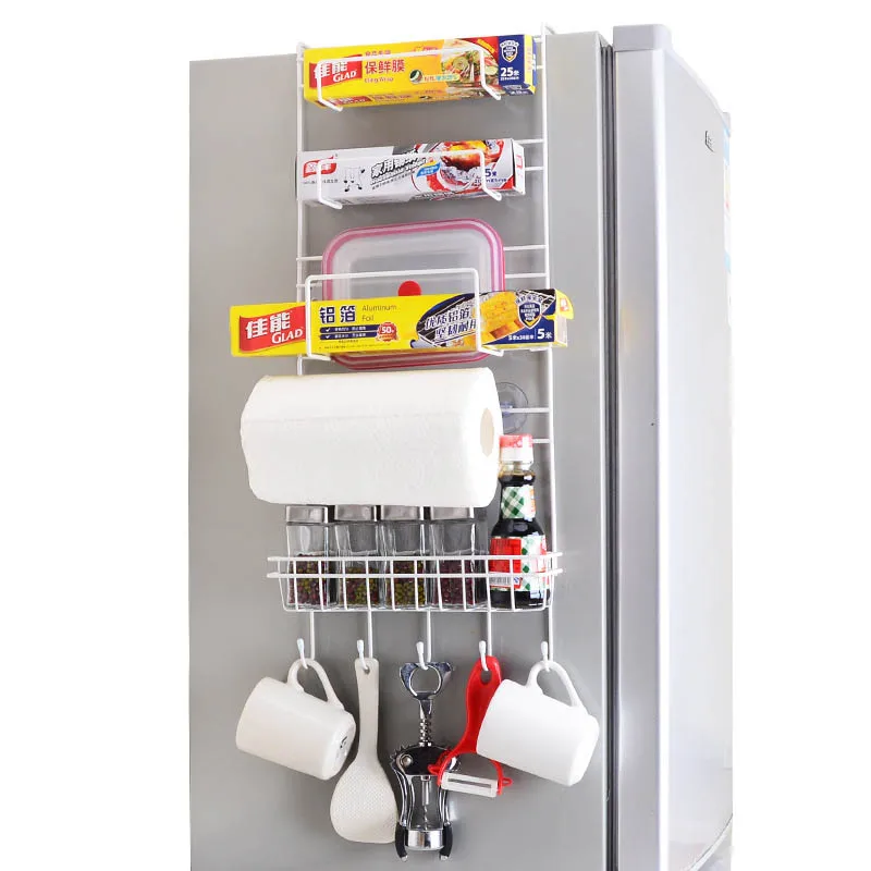 

Refrigerator Rack Sidewall Holder Multi Functional Multi-layer Fridge Side Storage Shelf Kitchen Supplies Organizer Household