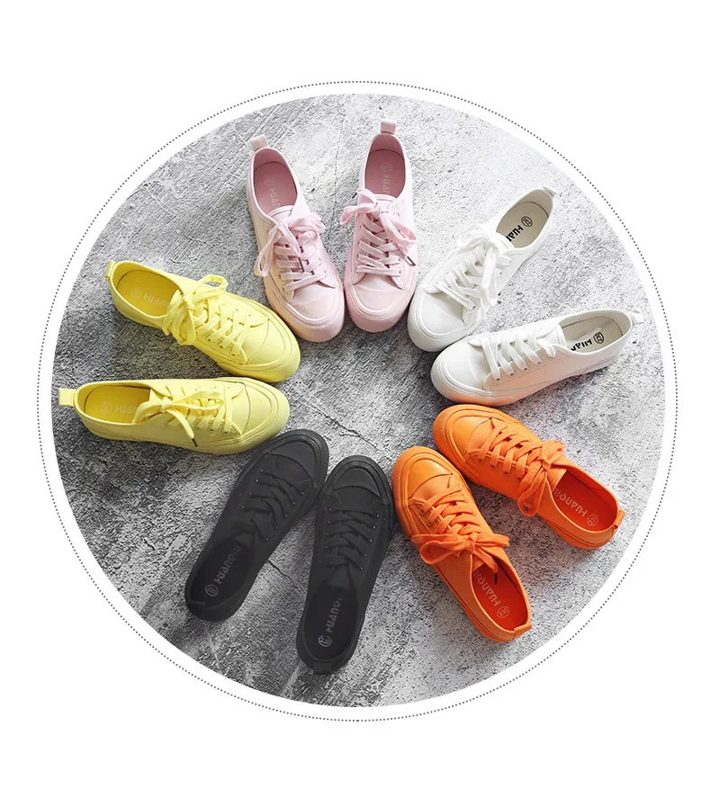 Женская обувь; сезон осень; яркие цвета; на шнуровке; однотонные; универсальные; Zapatos De Mujer; Новинка года; Высококачественная парусиновая обувь; Размеры 35-39