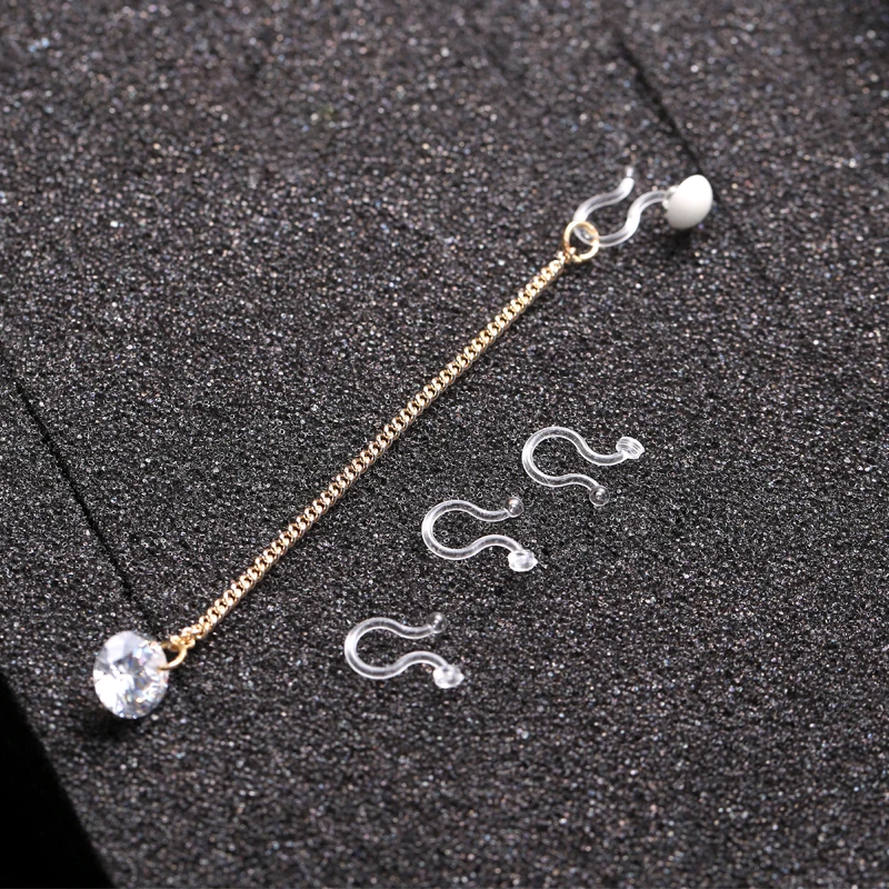 

20pcs/lot,Transparent U type Ear clip Sticky patch Painless Prevent allergy Resin No ear hole DIY Jewelry Accessories