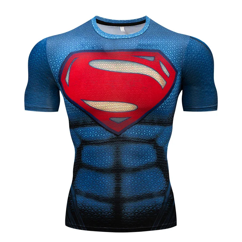 Повседневная мужская футболка для фитнеса с 3D супергероем Железным человеком, компрессионная футболка с коротким рукавом для фитнеса, летняя модная футболка для фитнеса - Цвет: CY017
