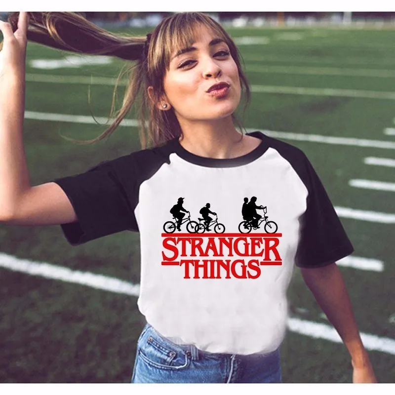 Stranger вещь для женщин футболка новые летние Новинка женское дизайнерской одежде с короткими рукавами футболки со смешным очень странные дела футболка - Цвет: 1001