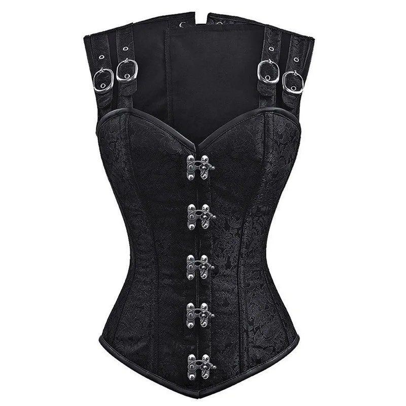 Corset Sexy Black Gothic Corset Overbust Steampunk Clothing Corsets and ...