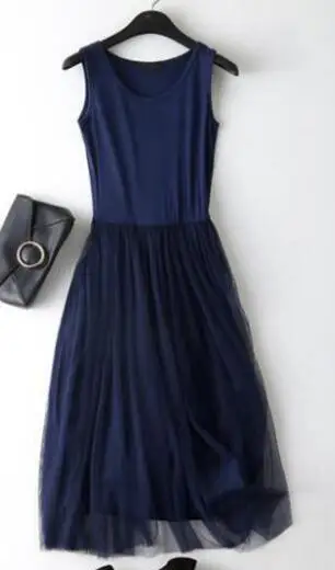 Женское летнее платье с круглым вырезом, кружевное сексуальное вечернее платье, Женская туника, офисное платье, новинка, женское винтажное платье vestidos - Цвет: Navy blue2