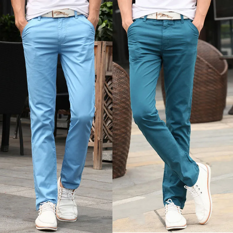 2018 New Fashion Mens pants Straight Cargo Pants Chinos Casual Slim Fit summer skinny Suit Pants business style Trousers JYT01-1