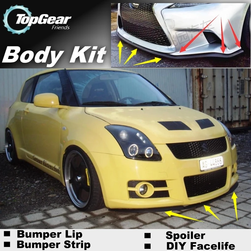 

Bumper Lip Deflector Lips For Suzuki Swift Front Spoiler Skirt For TopGear Fans to Car View Tuning / Body Kit / Strip