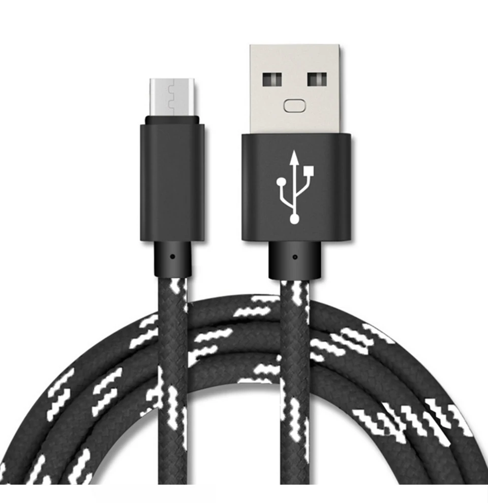 Micro USB кабель Универсальный зарядный кабель для телефонов Android синхронизации данных зарядное устройство 1 м провод 5V2A Быстрая зарядка нейлоновые кабели для передачи данных