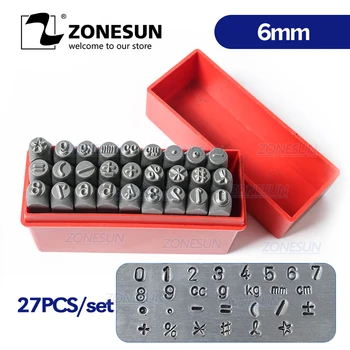 

ZONESUN 27PCS Carbon Steel Jewelry Stamp Number Set Steel Stamps Punch Die Metal Mark Stamping Tools For Bracelet Necklace Ring