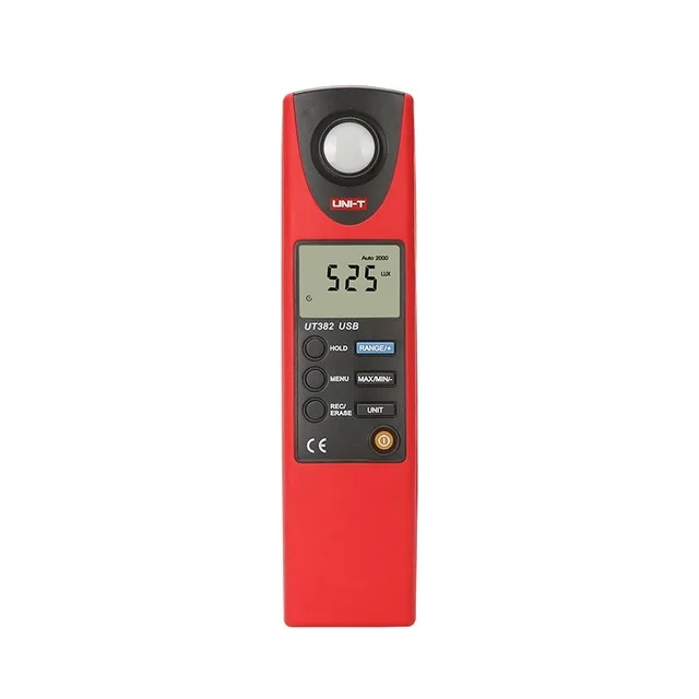 

UNI T UT382 Digital Luxmeter Light Meter Lux / FC Meter Auto range 1999 count Luminometer 20,000 Lux Data storage USB interface