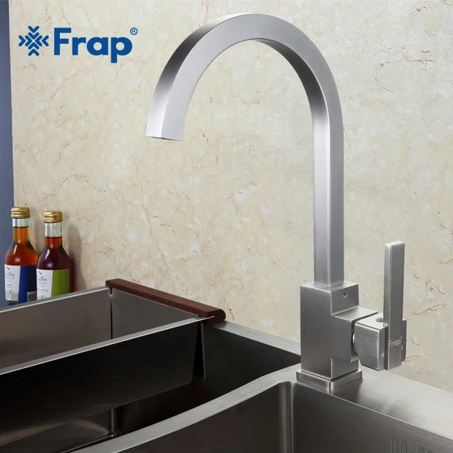 Best Price New Arrival Frap Hot and Cold Water Kitchen Faucet Space Aluminum Brushed Swivel Crane 360 degree rotation F4052-5