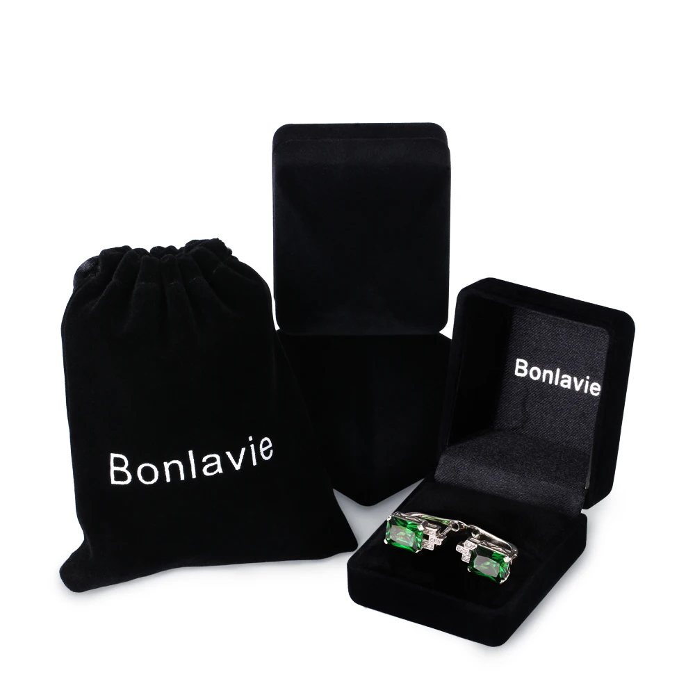 BONLAVIE, 1 пара, русские изумрудные серьги, клипсы, 925 пробы, серебряные серьги, зеленый камень, серьги с застежкой, Женские Ювелирные изделия