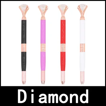 

4pcs Caneta Microblading Eyebrow Manual Pen Tattoo Machine For Permanent Makeup Eyebrow Lip Munsu With Crystal Diamond