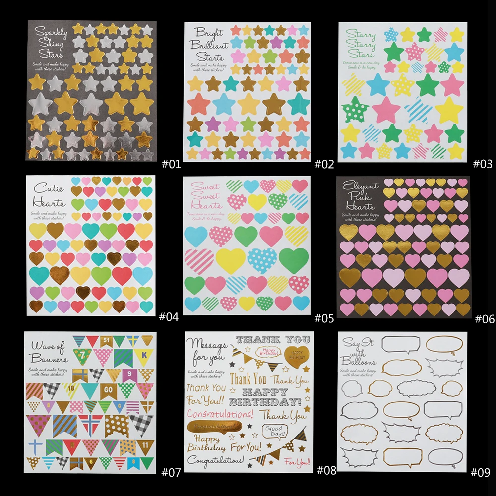 

2Sheets/Lot Cartoon Geometric Diary Stickers Planner Memo Pad DIY Scrapbooking Sticker Stationery Child Toy Stickers