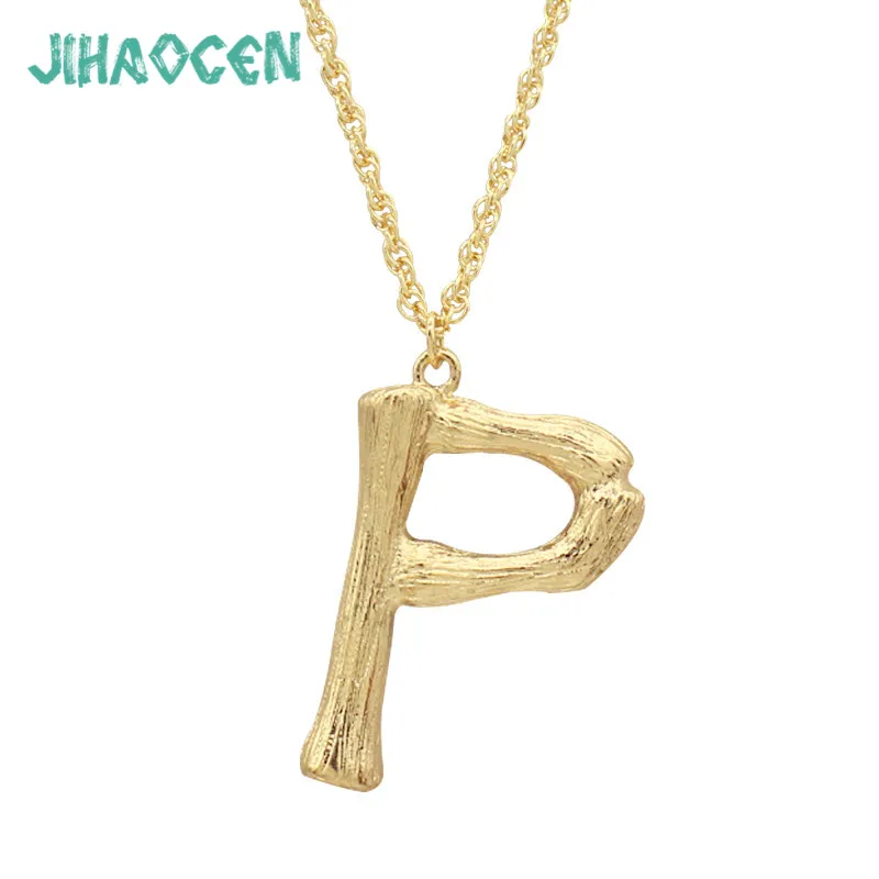 

Chain Necklaces Fashion Jewelry Party Decoration Letter P Ornament Maxi Necklace Gold Color Zinc Alloy Collare Pendant Femme