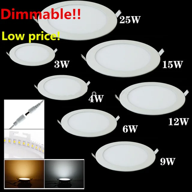 25 Watt Round LED Ceiling Light Recessed Kitchen Bathroom Lamp AC85-265V LED Down light Warm White/Cool White Free shipping