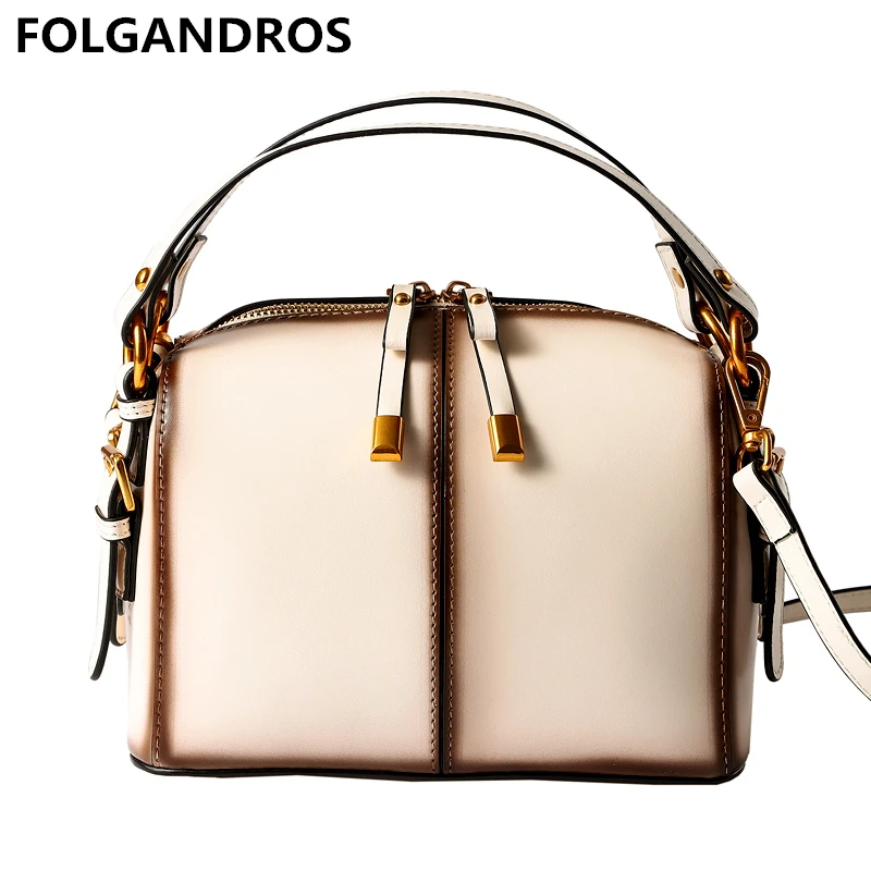 

2018 Summer Women's Genuine Leather Handbag High Quality Zipper Shoulder Crossbody Bags Brand Designer Versatile Messenger Bag