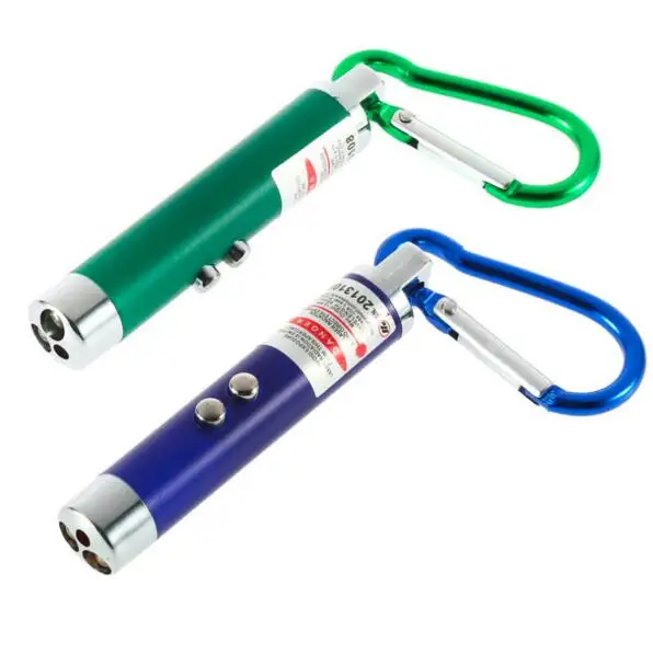 Best 1PC 2 In 1 LED Puntero Laser Pen Pointer FlashLight Torch 5mW Emergency Keychain Linterna Bicicleta Free Shipping 2