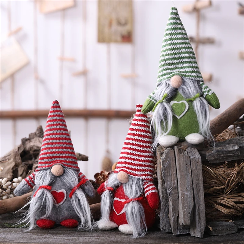 

2020 Navidad Christmas Santa Faceless Stand Doll Decor New Year Kids Dolls Gift Christmas Decorations for Home Noel Event Party