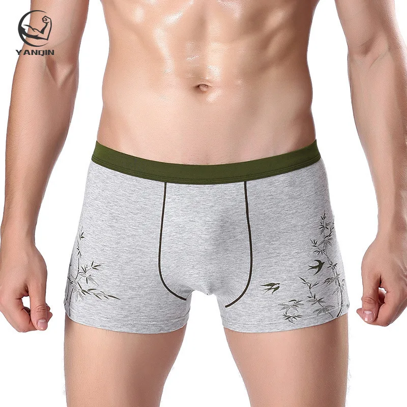 YANQIN 4 Pieces Per Box Men Soft Cotton Mens Underwear Boxers Striped Four Angles Trunk Boxer | Мужская одежда