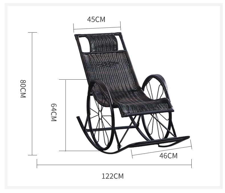 Ретро креативное кресло-качалка, домашний Балконный стул для отдыха в саду, уличное кресло из ротанга с подставкой для ног, взрослое сиденье для сна
