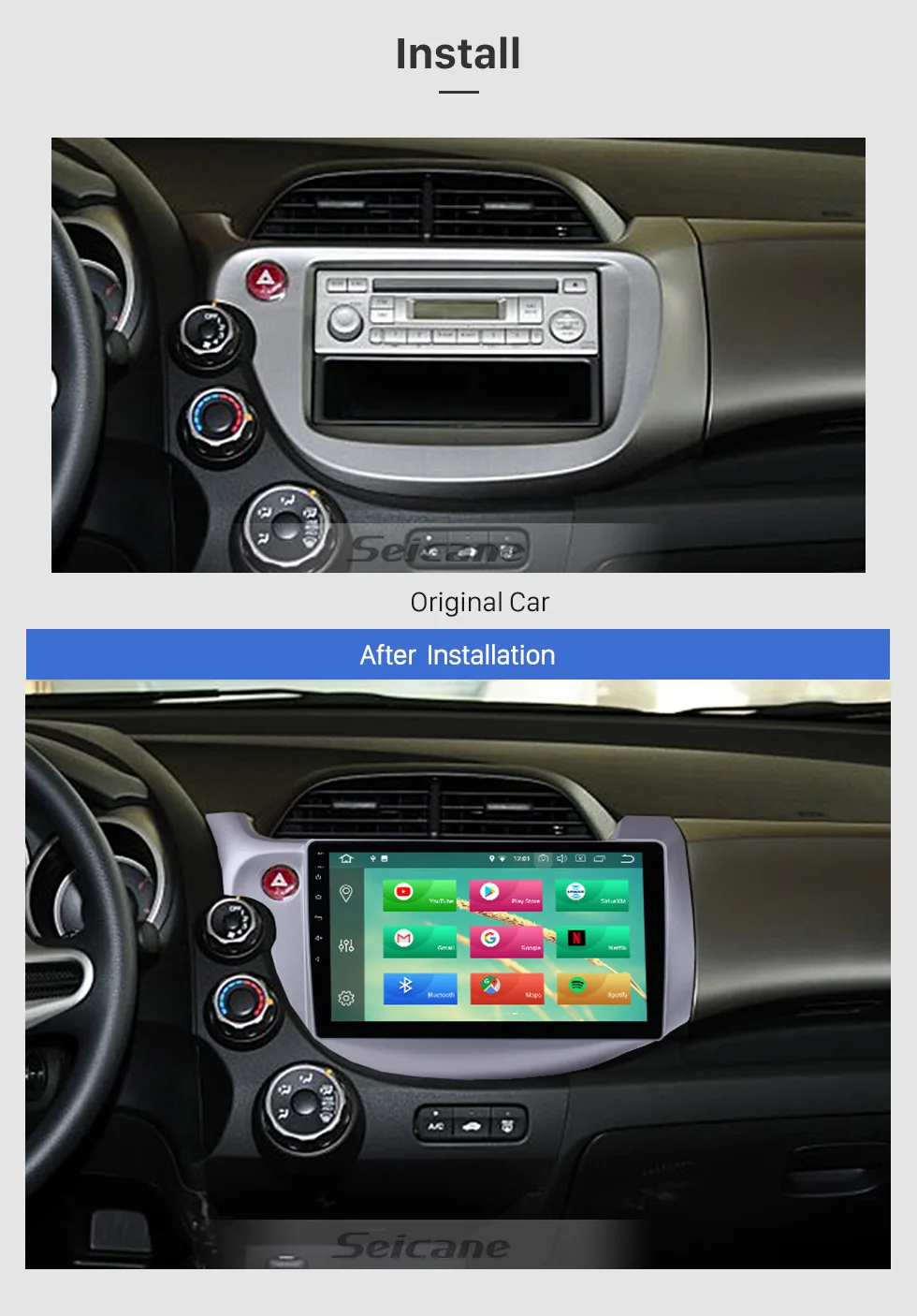 Flash Deal Seicane 10.1 inch Android 8.1/8.0 1Din Car Radio For 2007-2013 Honda FIT Touchscreen GPS Multimedia Player Wifi Head Unit 5