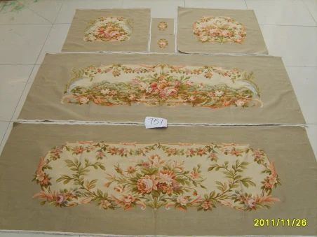 Французский Aubusson ручной вязки, шерстяные для дивана и кресла Обложка Комплект 1:4 с дужками, Aubusson Шелковый Набор чехлов для дивана