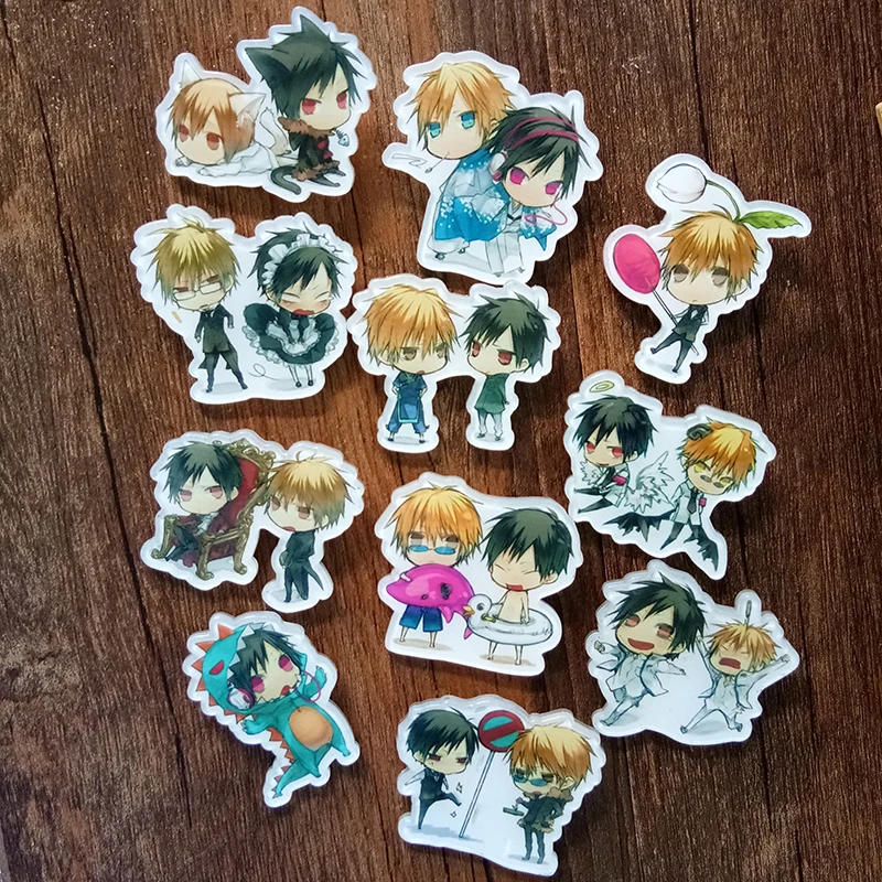 

11PCS/SET durarara!! Anime Badge Characters Orihara Izaya & Heiwajima Shizuo DRRR! Full Set Brooch bijouterie Fancy Badge