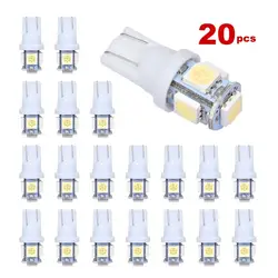 20 шт T10 Светодиодные лампы свет автомобиля 12 v 5050 5smd 194 168 w5w Led Автомобильные Габаритные фонари Парковка лампы