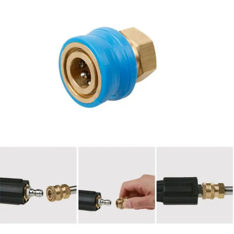 

New Pressure Washer Adapter Set Durable Copper Connector Car Tube Gun Water Pipe Fittings Nozzle Swivel Joint New