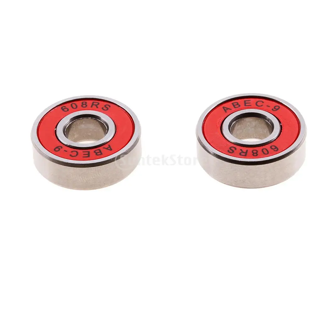 10 Pieces ABEC-9 608RS Inline Roller Skate Wheel Bearings Scooter Skateboard Longboard Seal Ball Bearings Red