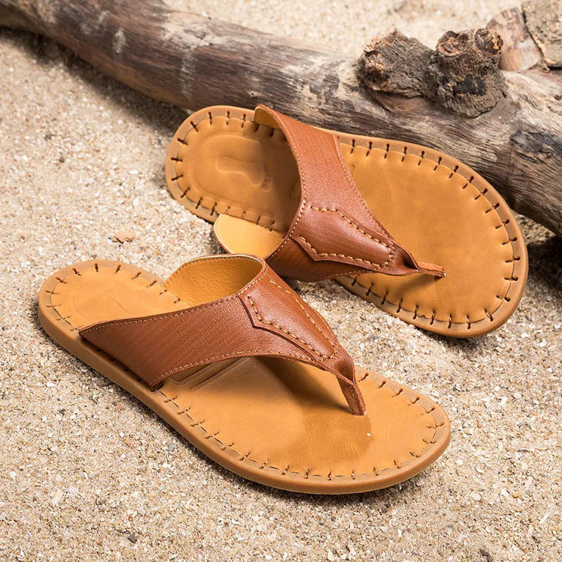 

Men Summer Rome Flip Flop Beach Slipper Comfortable Open Toe Slipper fashion flat Round Toe slipper shoe outside Casual Shoes C4