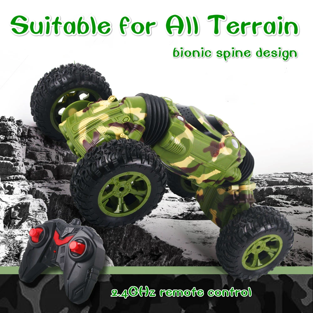 RC автомобиль 2,4 г 4WD Monster автомобиля 1:16 Bigfoot Двусторонняя дальнего света дистанционного Управление Электрический деформации машины «монстры» Игрушки для мальчиков