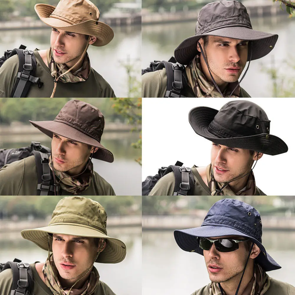 2018 New Men Bucket Hats Boonie Bucket Hat Cap Fishing Hunting Safari