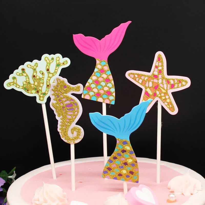 1 комплект DIY красочные блестящие подводный мир Морская звезда Русалка торт
