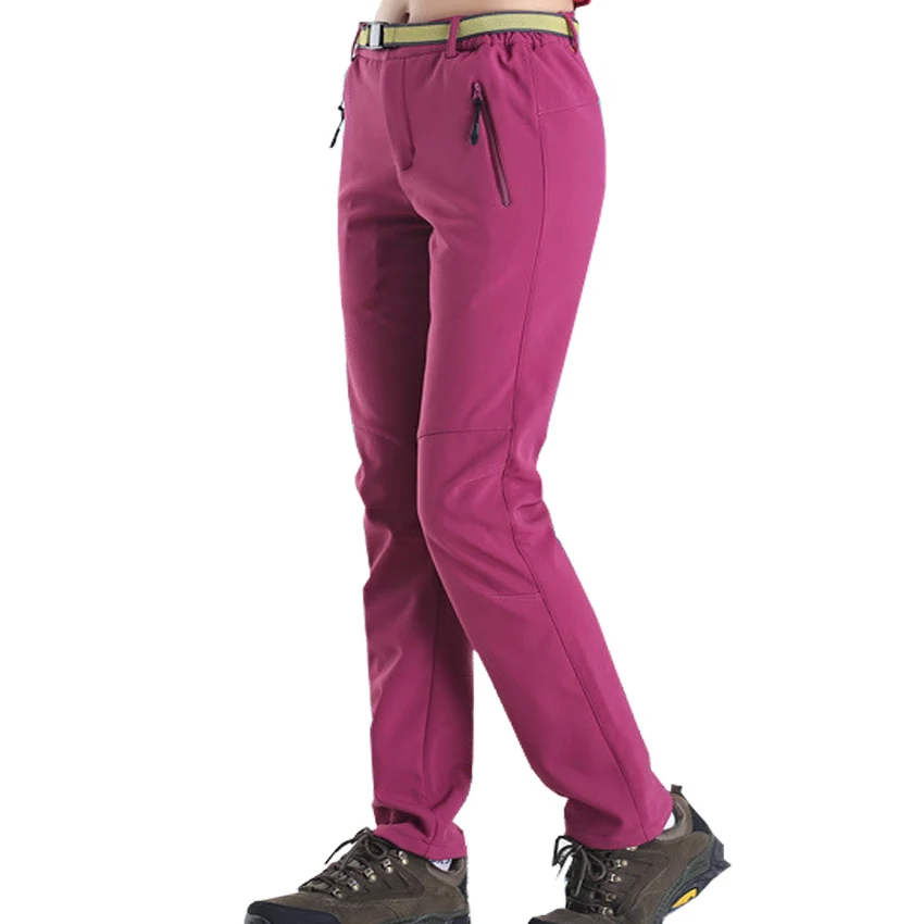 Mountainskin hombres mujeres Fleece Softshell pantalones elásticos al aire libre Camping senderismo Trekking pesca hombre mujer Pantalones MA173