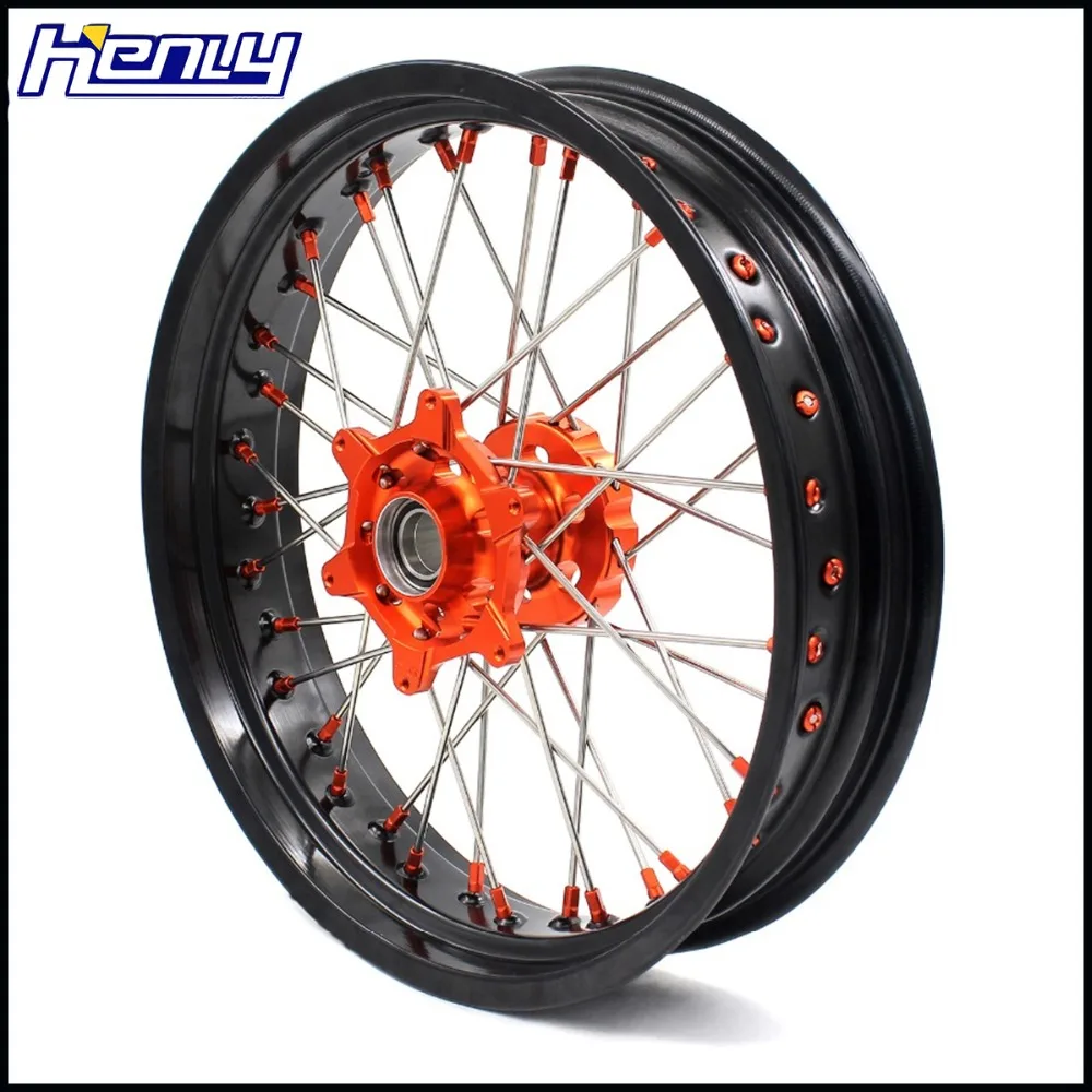 3,5/4,25 полный набор дисков Supermoto Cush для KTM 690 ENDURO R 2008- SMC 2008-2011 оранжевый ниппель