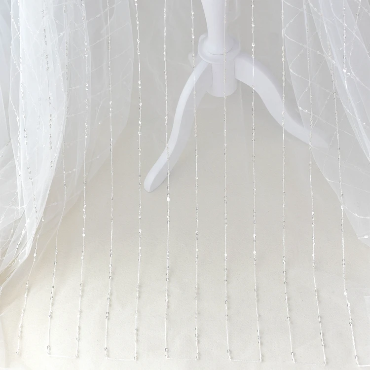 sequins lace fabrics for wedding dress 4