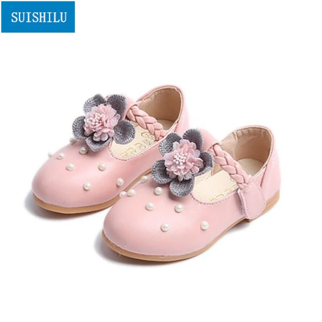 Girls Fashion Princess Shoes Girls' flower decorated soft soled shoes ...