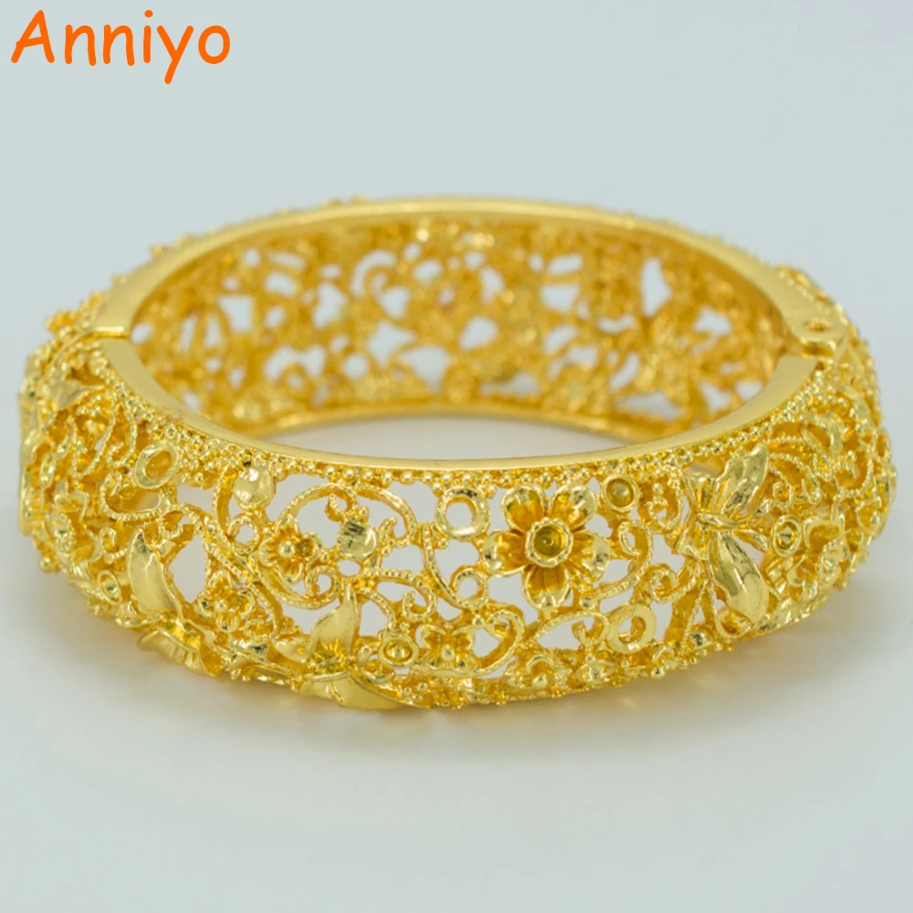 Anniyo 5 8 см/золотой цветочный браслет для женщин новый золотого цвета с весенними