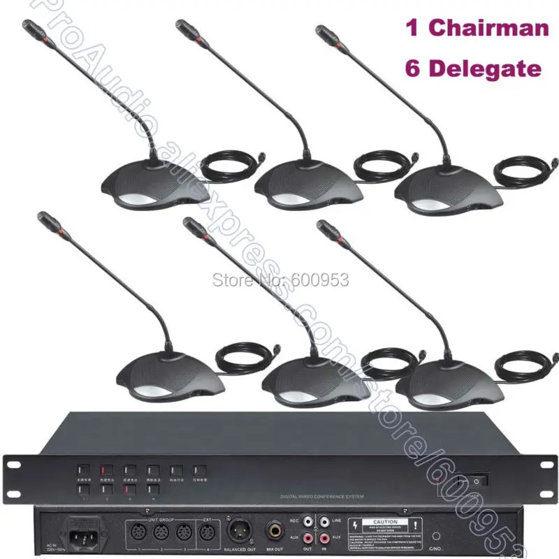 

MICWL 350M-B7 1 Chairman 6 Delegate Table Mic UnitDigital Conference Meeting Microphone System
