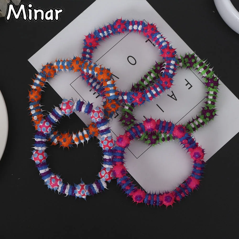 

New Fashion Stress Relief Bracelet Soft Spiky Beed Sensory Fidgit Toy For Autism Anxiety Quiet Massage Wristband Accessories